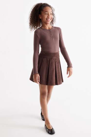 Kinder Mädchen - Cordrock - dunkelbraun