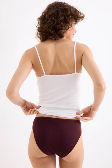 Dames - Set van 4 - slip - donkerrood