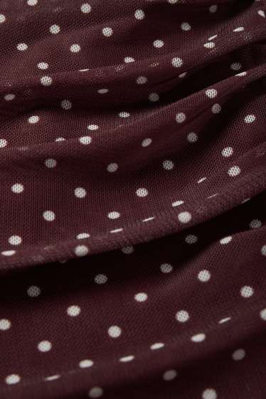 Damen - Mesh-Rock - gepunktet - bordeaux