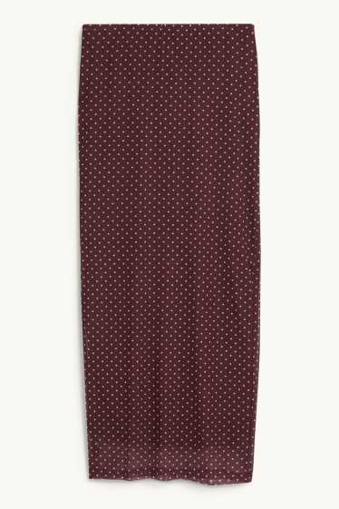 Damen - Mesh-Rock - gepunktet - bordeaux