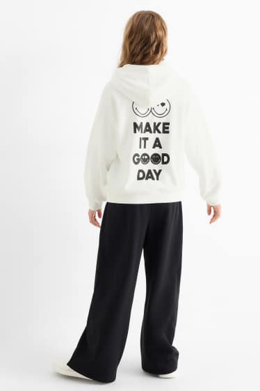 Children Girls - SmileyWorld® - set - hoodie and joggers - 2 piece - black / white