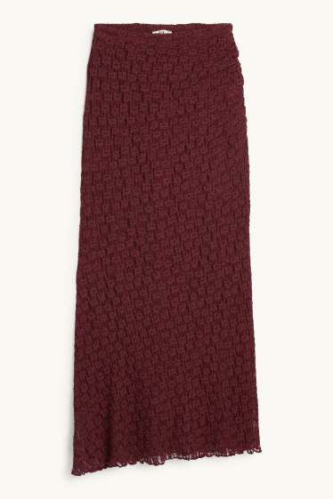Women - Lace skirt - bordeaux