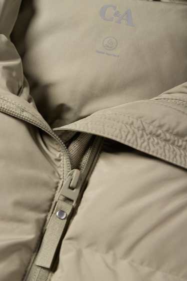 Dames - Jas met stiksels met capuchon - waterafstotend - lichtgroen