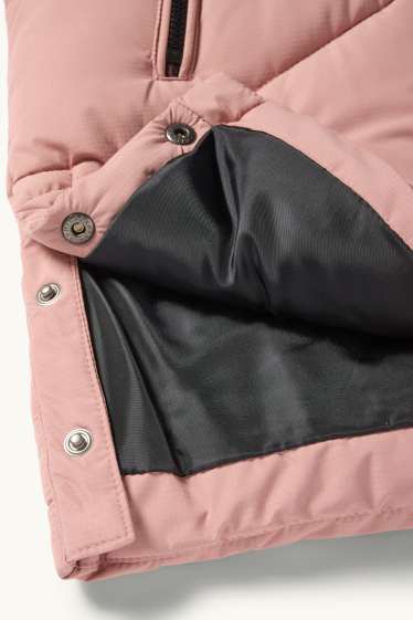 Children Girls - Quilted jacket with hood - water-repellent - rose