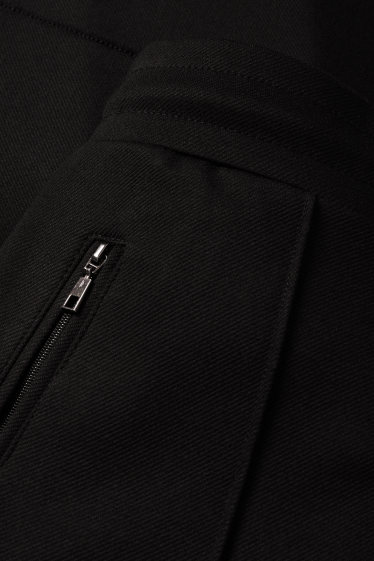 Femmes - Pantalon en jersey - mid waist - straight fit - noir