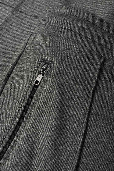 Dona - Pantalons de punt - mid waist - straight fit - gris fosc