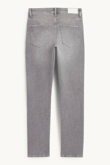 Dames - Slim jeans - mid waist - jog denim - jeanslichtgrijs