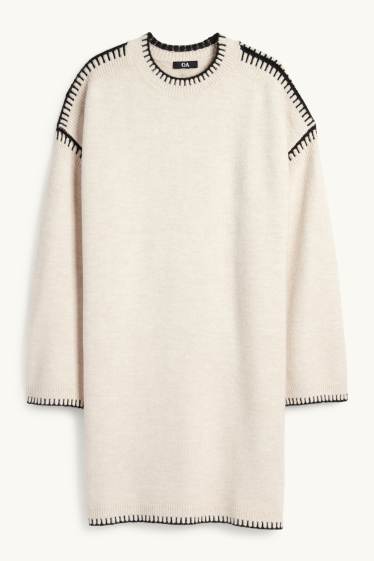 Donna - Vestito in maglia - straight fit - beige chiaro