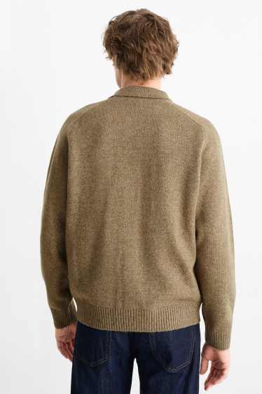 Herren - Strickjacke - hellgrün