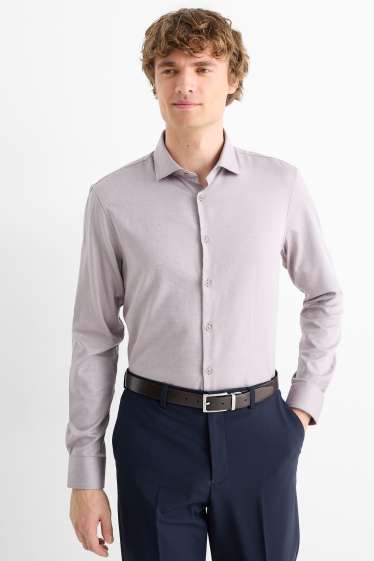 Bărbați - Cămașă office - regular fit - guler italian - ușor de călcat - taupe