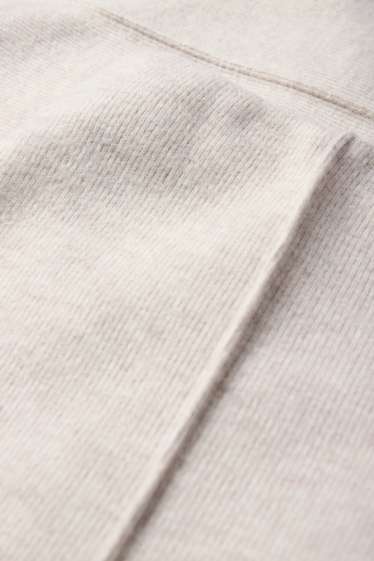 Damen - Jogginghose - gerippt - beige