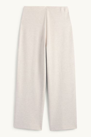 Damen - Jogginghose - gerippt - beige