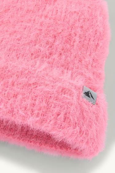 Kinder Mädchen - Ski-Bommelmütze - pink