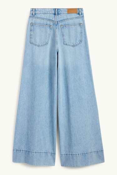 Donna - Jeans a gamba ampia - vita alta - jeans azzurro