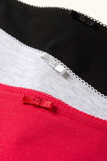Damen - Multipack 3er - Slip - rot