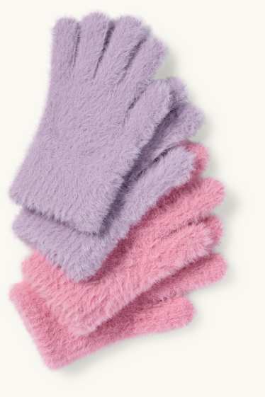 Děti - dívky - Multipack 2 ks - rukavice - světle fialová