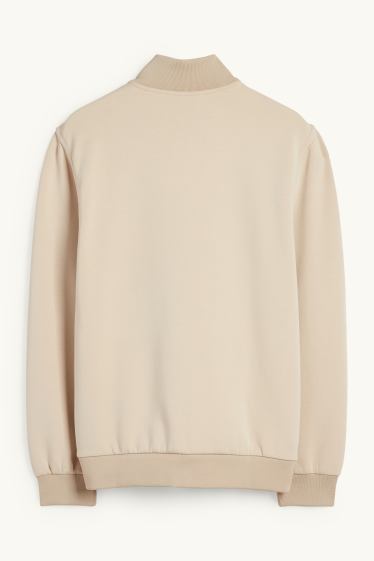 Hommes - Sweat zippé - beige