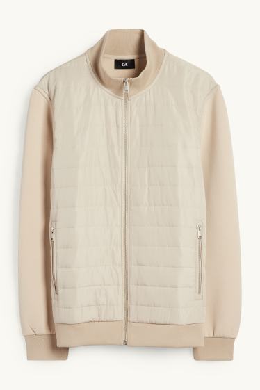 Hommes - Sweat zippé - beige