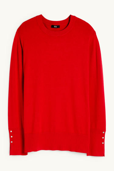 Damen - Pullover - rot