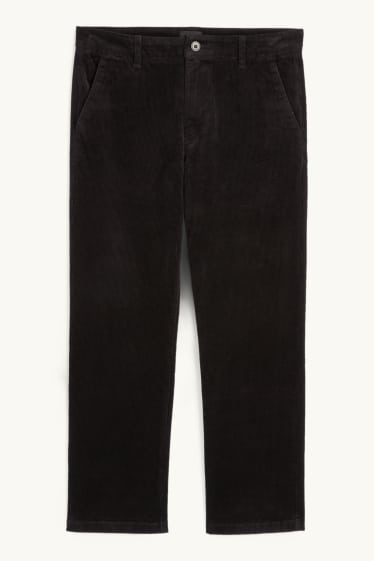 Heren - Corduroy chino - regular fit - zwart