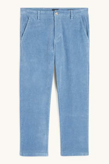Hommes - Chino en velours côtelé - regular fit - bleu clair