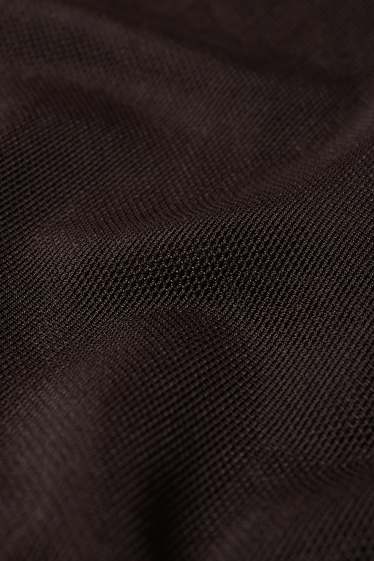 Femmes - Haut à manches longues court - slim fit - filet - noir