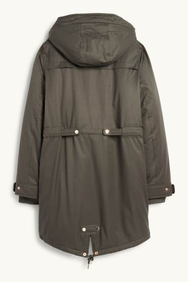 Women - Parka with hood - lined - green