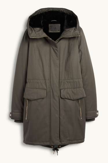 Women - Parka with hood - lined - green