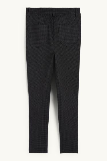 Dames - Legging - geruit - donkergrijs