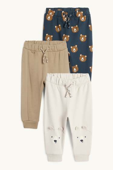 Bébés garçons - Lot de 3 - oursons - pantalons de jogging bébé - beige