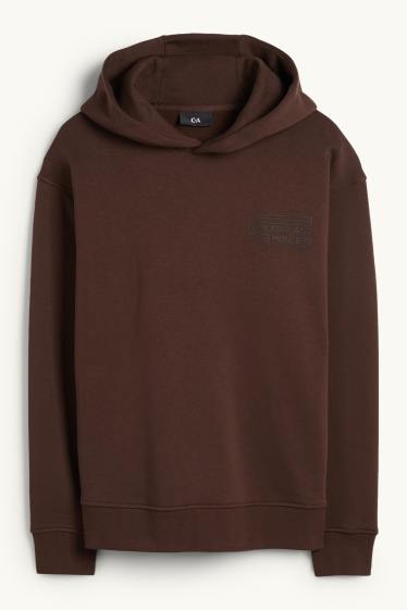 Men - Hoodie - dark brown
