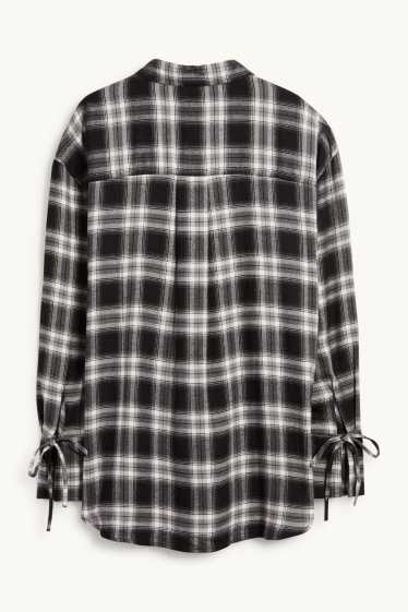 Donna - Blusa - a quadretti - nero / grigio