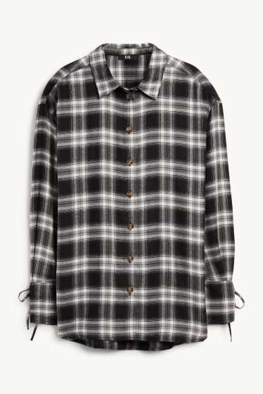 Donna - Blusa - a quadretti - nero / grigio