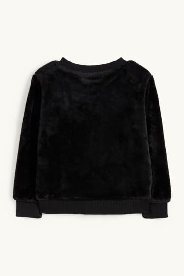 Children Girls - Cat - sweatshirt - black