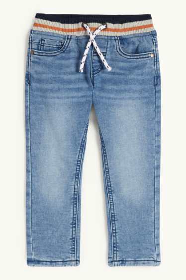 Kinderen: jongens - Straight jeans - thermojeans - jog denim - LYCRA® - jeanslichtblauw