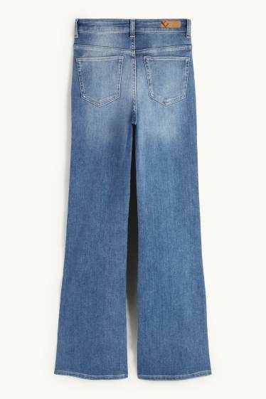 Damen - Flared Jeans - High Waist - helljeansblau