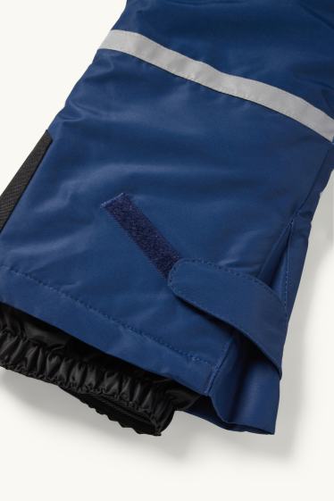 Kinder Jungen - Skianzug mit Kapuze - wasserdicht - gemustert - blau