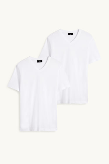 Men - Multipack of 2 - T-shirt - regular fit - white