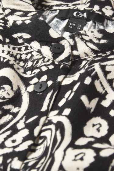 Women - Shirt dress - patterned - black / beige