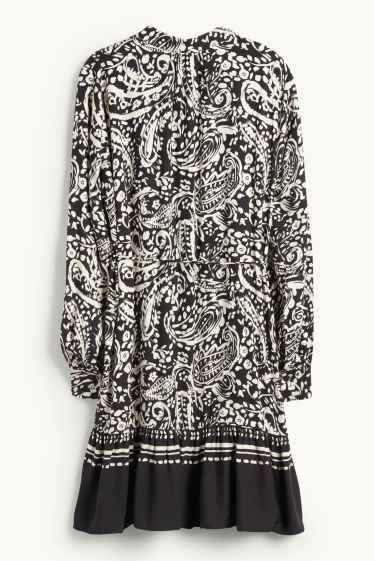 Women - Shirt dress - patterned - black / beige