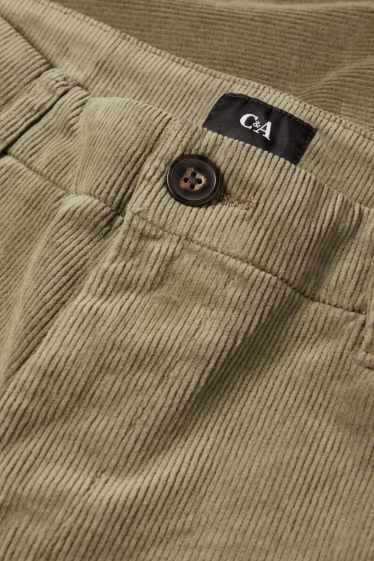Hommes - Chino en velours côtelé - regular fit - kaki