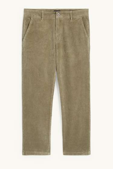 Hommes - Chino en velours côtelé - regular fit - kaki