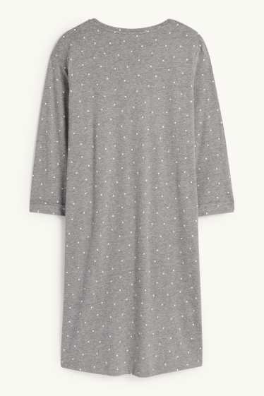 Dámské - Noční košile - puntíkovaná - šedá-žíhaná