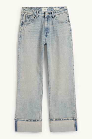 Dámské - Baggy jeans - mid waist - džíny - světle modré