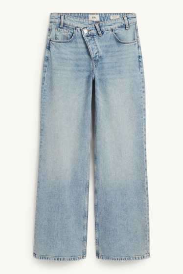 Damen - Wide Leg Jeans - Mid Waist - helljeansblau