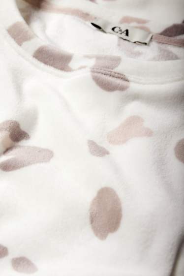 Femei - Cămașă de noapte - imprimeu de leopard - alb