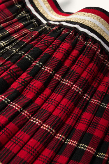 Kinder Mädchen - Faltenrock - kariert - rot