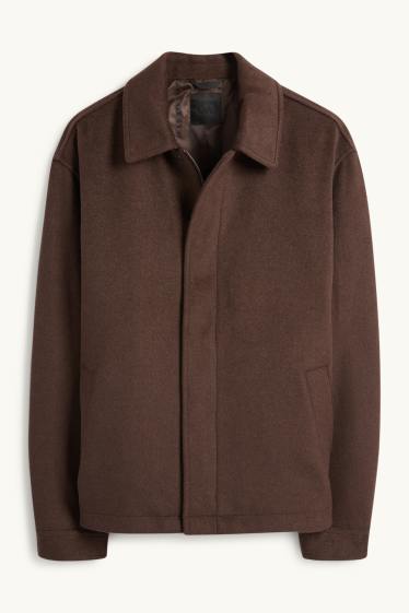 Hommes - Veste - rembourrée - marron foncé