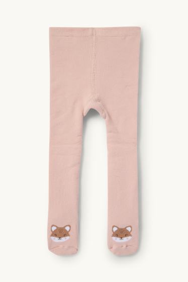 Baby Mädchen - Fuchs - Baby-Thermo-Anti-Rutsch-Strumpfhose - rosa