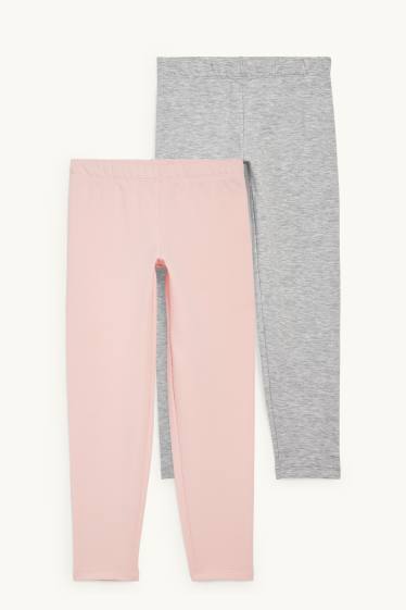 Kinderen: meisjes - Set van 2 - thermolegging - roze